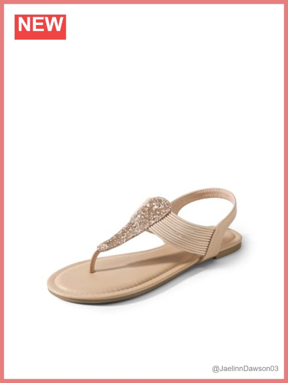 Rhinestone Sparkly Flat Sandals - Lightweight Gladiator Thong Strap Sandals